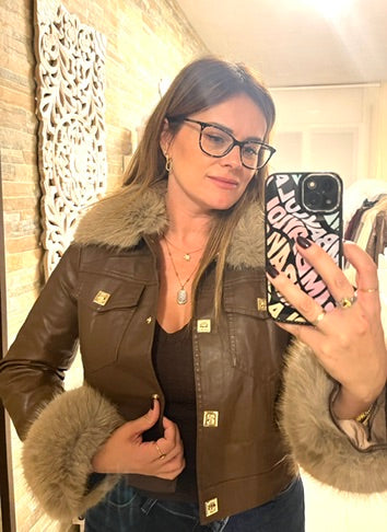Chaqueta Marrón pelo desmontable