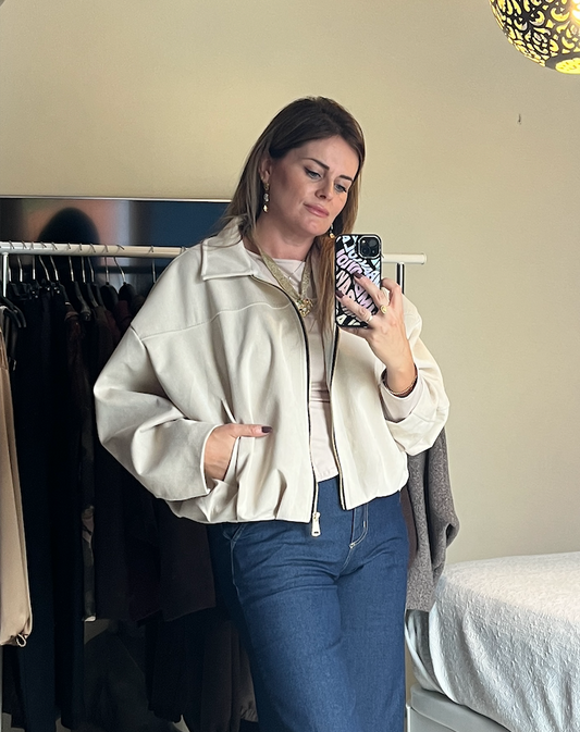 Chaqueta bomber crudo