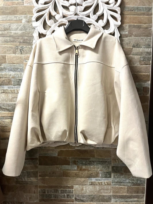 Chaqueta bomber crudo